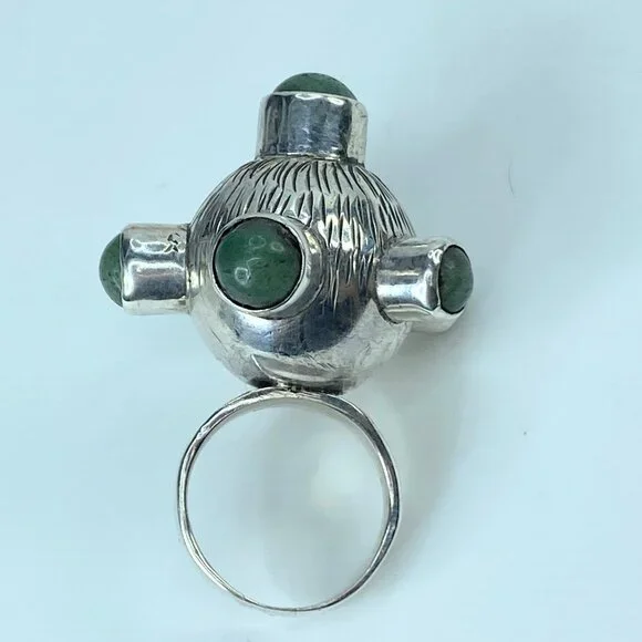 JR9641 Rachel Gera Sterling Silver and Gemstone Sputnik Ring 16.5g s6.75